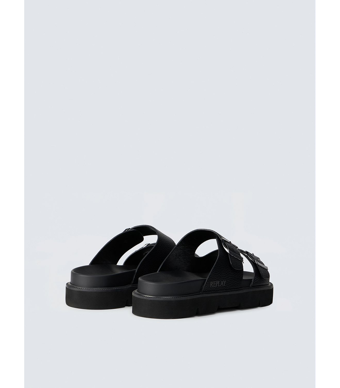 ダブルバンドフラットソールサンダル 詳細画像 ブラック 2